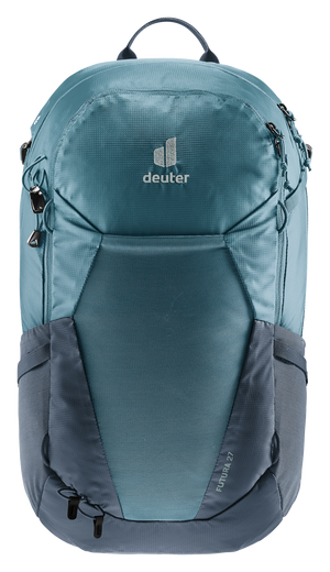 Deuter Futura 27 liters ryggsäck i blått med ventilerande Aircomfort-nätpanel, justerbara axelremmar och vadderat höftbälte för maximal bärkomfort under vandring