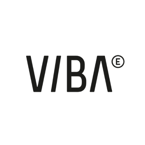 Logotyp för VIBAe i svart text med minimalistiskt typsnitt och ett registrerat varumärkessymbol (®) till höger, mot vit bakgrund.