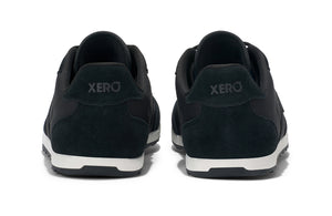 Baksidan av Xero Shoes Wynn Black – minimalistisk barfotasko i svart med retrodesign, bred tåbox och noll drop för naturlig rörelse och komfort